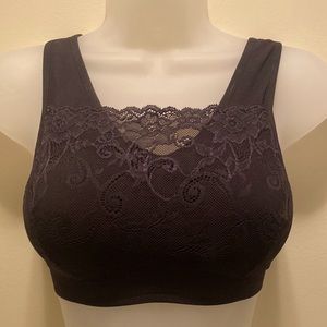 NWOT Black Bralette with Modest Lace insert